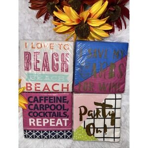 Slant Collections Inviting Company Assorted Beverage Napkins 20ct 3-Ply 4 Packs